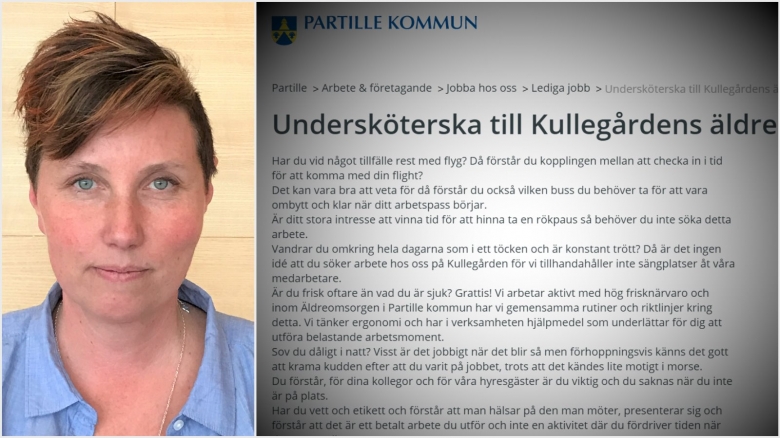 Kommunen sökte undersköterska som inte ”vandrar i töcken”