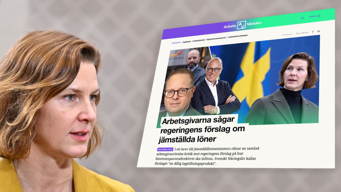 Jämställdhetsministern: ”Delar inte Svenskt Näringslivs bild”